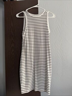 a new day Striped Sleeveless Midi Dress - White & Black
